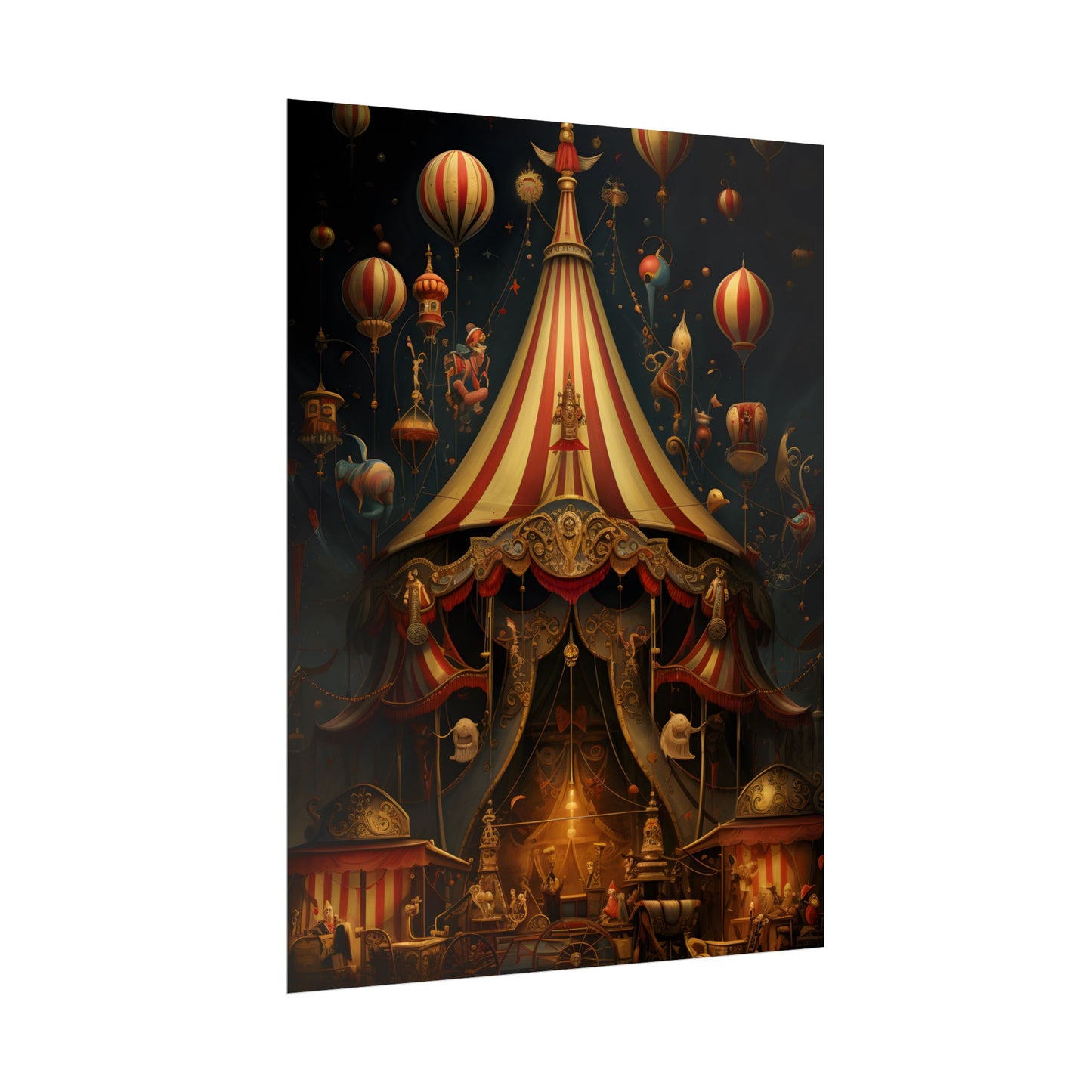 Whimsical Clockwork Circus: Fantastical Art with Vibrant Details - Poster