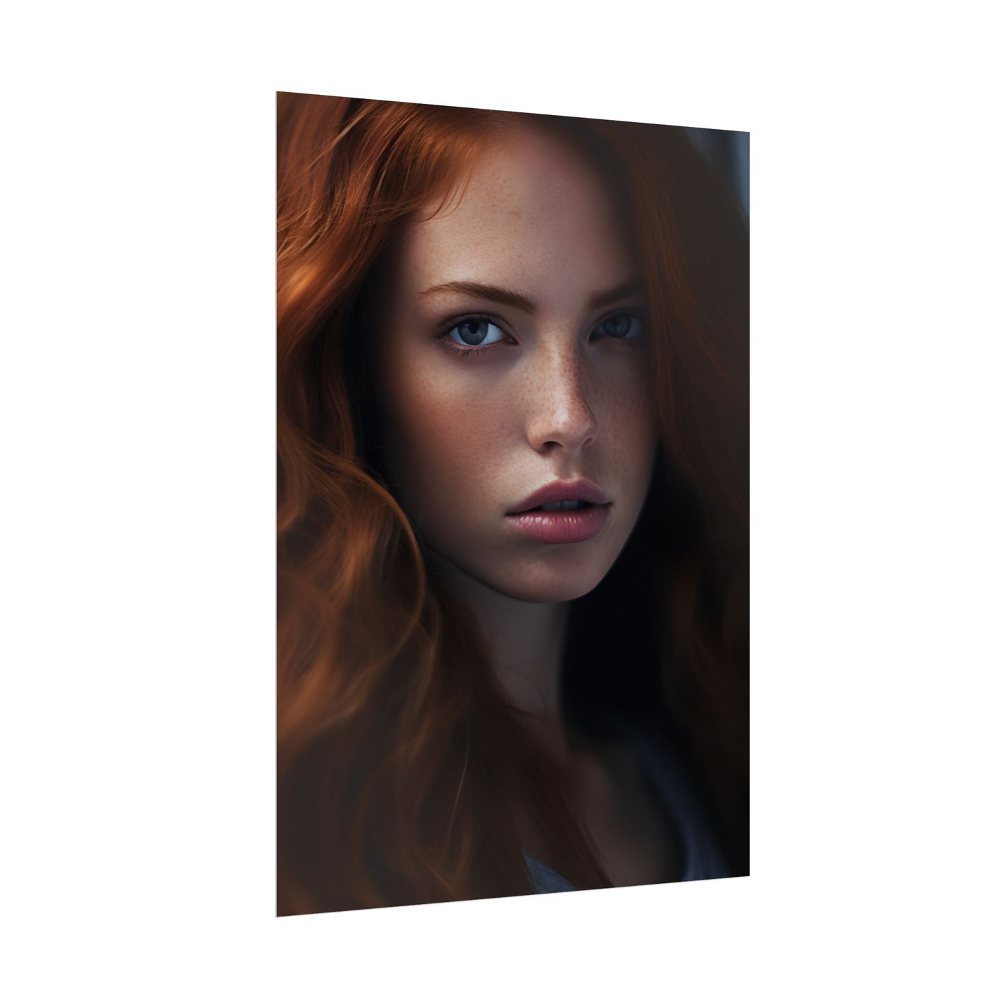 Redhead Model: Sophisticated Portrait Art - Poster
