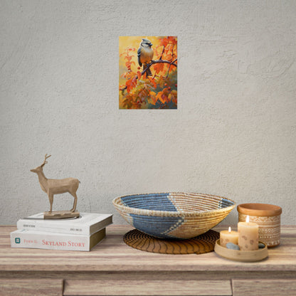 Vibrant Oak Branch: Oil Painting of Nature's Serenity - Poster