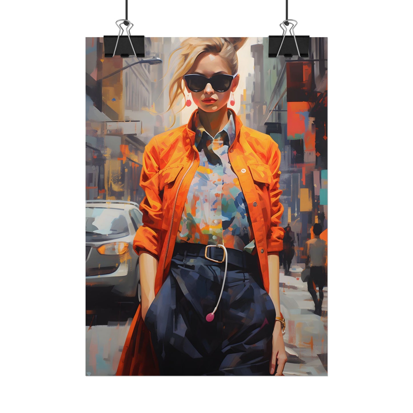 Urban Fashionista: City Chic Digital Artwork - Poster