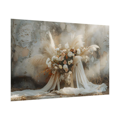Whimsical Floral Bloom: Pampas Grass Artwork - Poster
