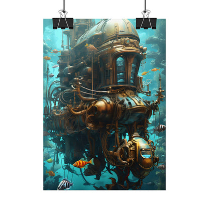 Steampunk Oceanic Adventure: A Crew's Journey Through Time - Poster