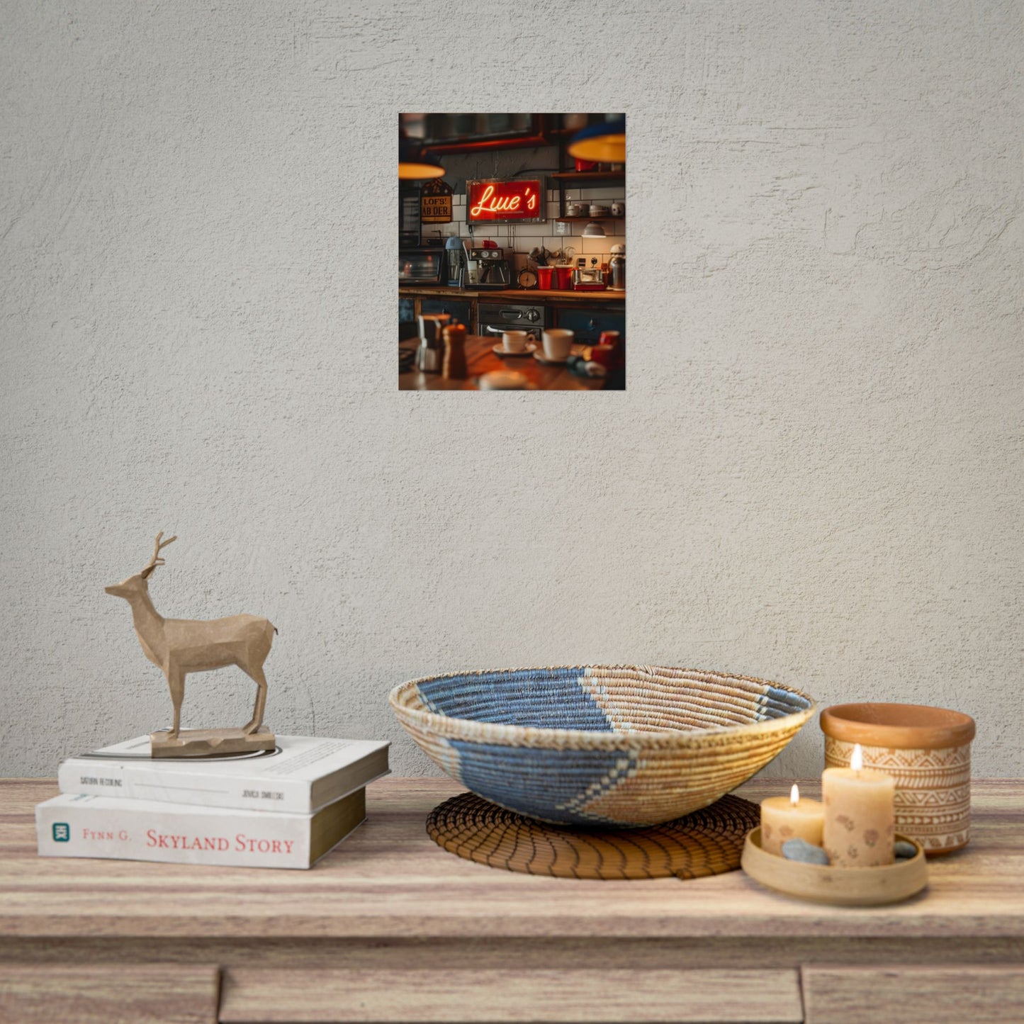 Cozy Retro Kitchen Artwork: Lukes Diner Sign Digital Art - Poster