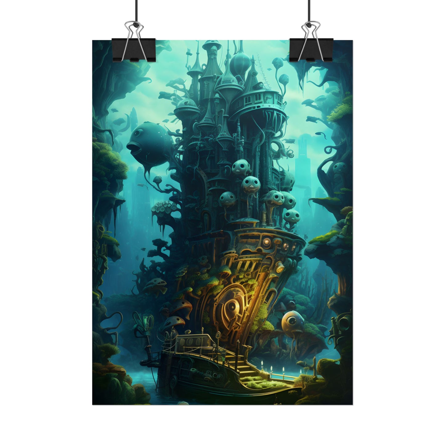 Steampunk Undersea Odyssey: Captain Nemo's Mechanical Voyage - Poster