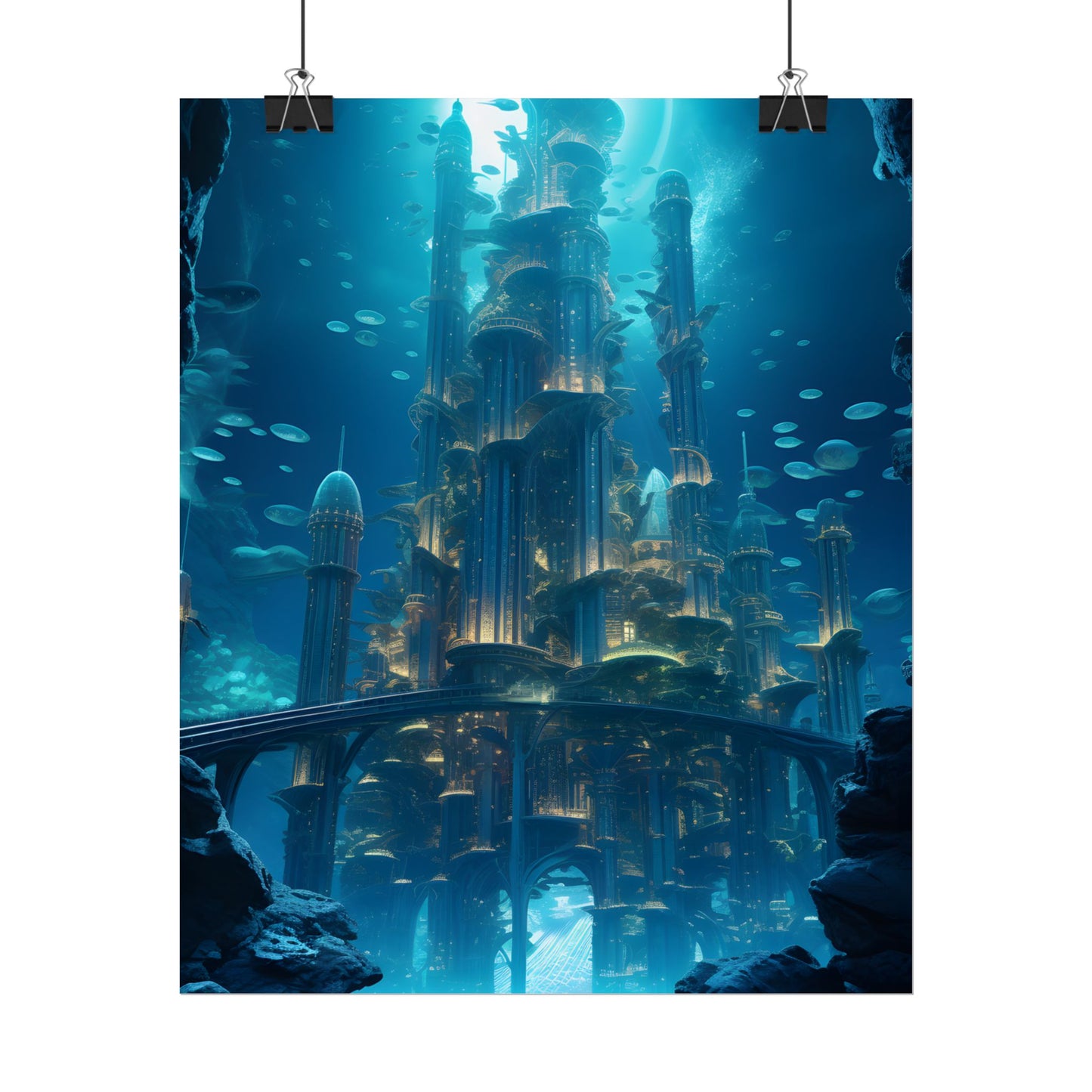Underwater Futuristic City: Diving into Tomorrow's Metropolis - Poster