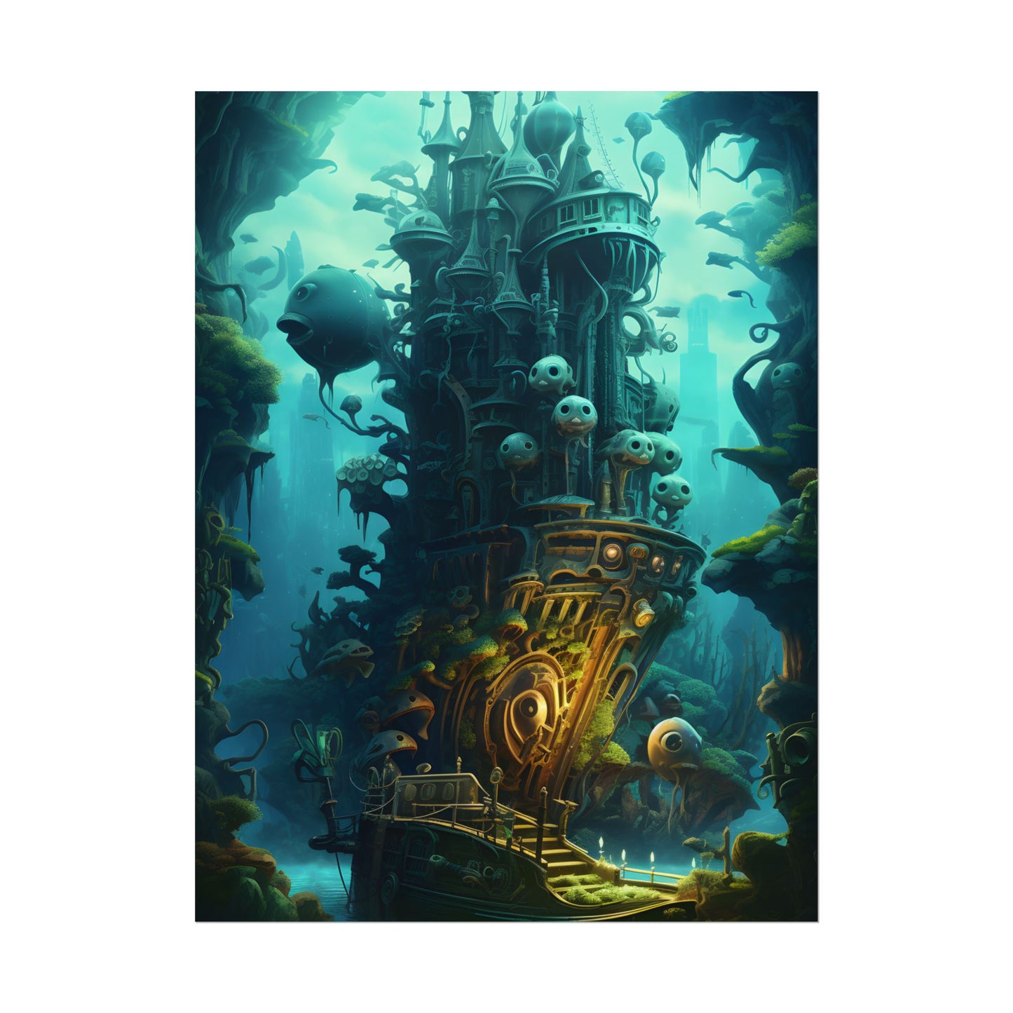 Steampunk Undersea Odyssey: Captain Nemo's Mechanical Voyage - Poster