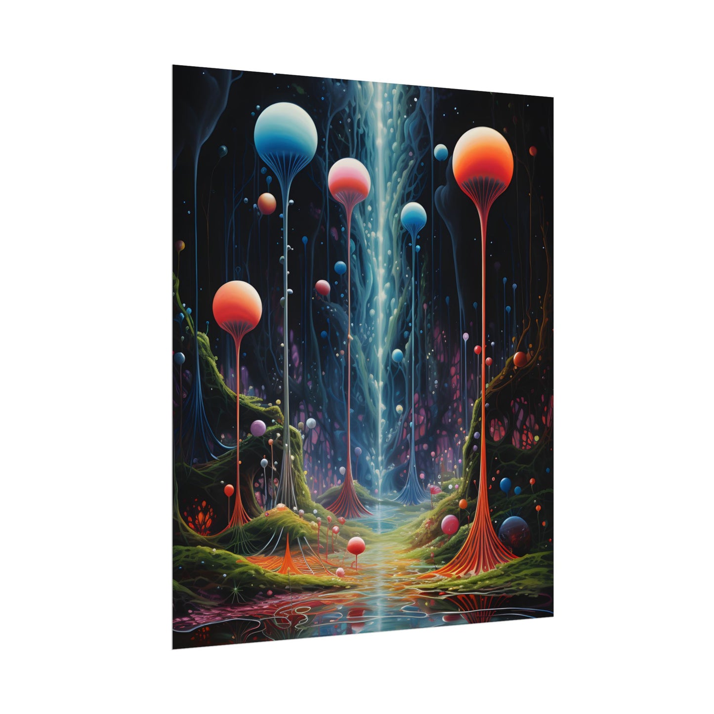 Celestial Dreams: Soft Blue Art Gallery - Poster