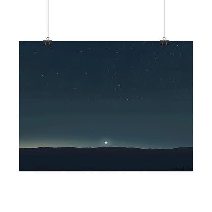 Minimalist Night Sky: Celestial Artwork with Stars and Palette - Poster