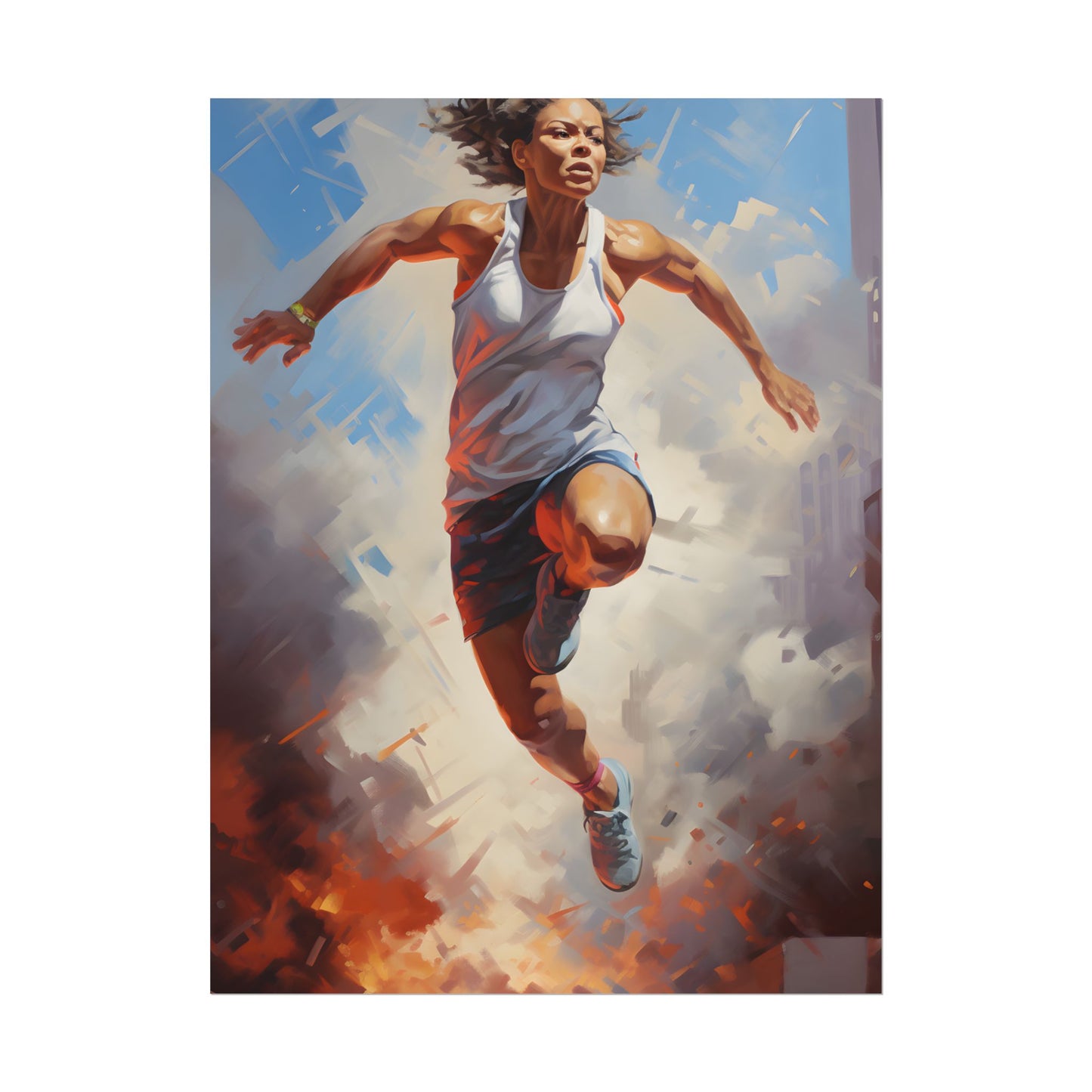 Passionate Athlete: Dedicated Portrait - Poster