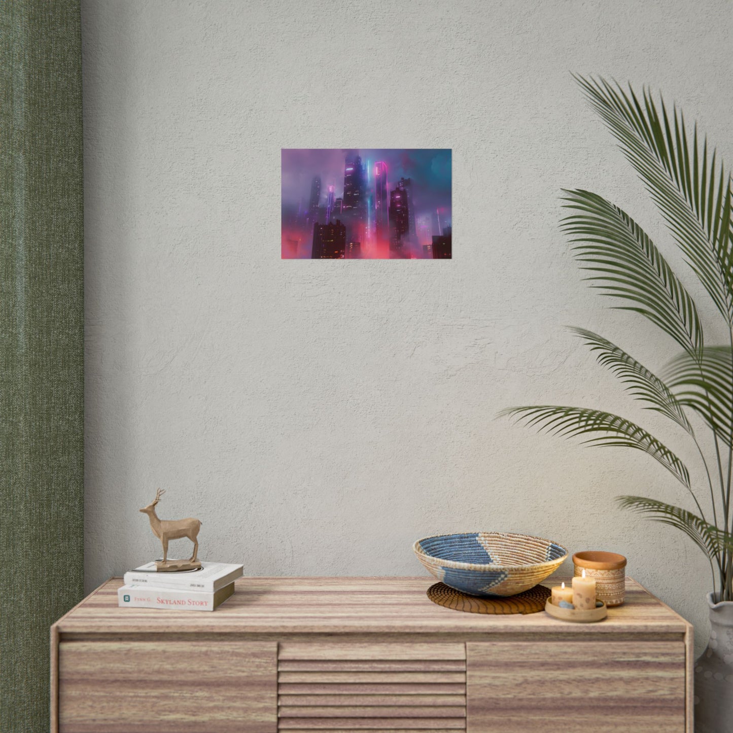 Futuristic Cityscape: Neon Dreams in the Urban Sky - Poster