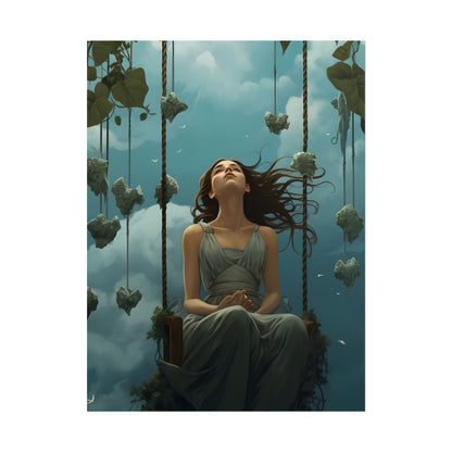 Person at Desk with Laptop: Digital Artwork - Poster