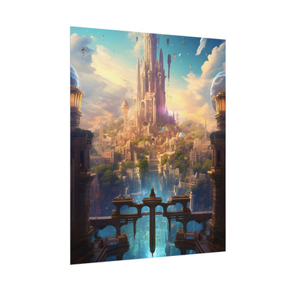 Floating Columbia: Breathtaking Serene Cityscape Artwork - Poster