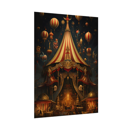 Whimsical Clockwork Circus: Fantastical Art with Vibrant Details - Poster