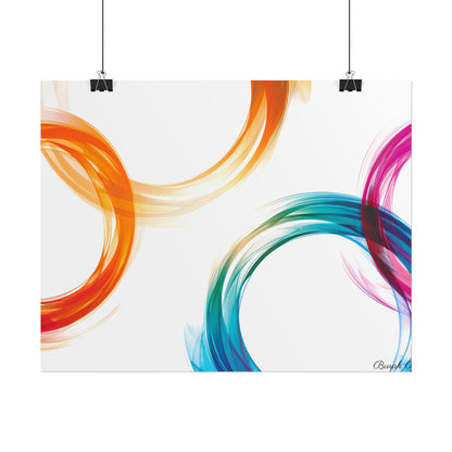 Swirling Abstract Colors: Vibrant Digital Artwork - Poster