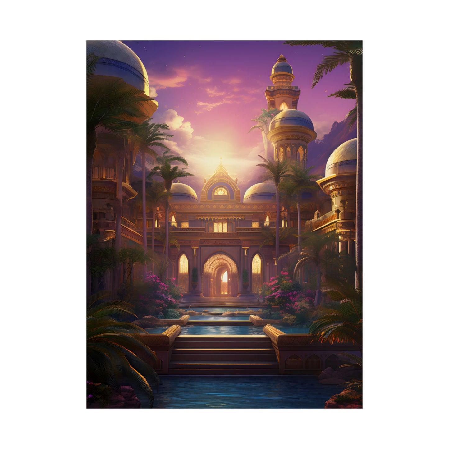 Mythical Desert Oasis: Arabian Nights-Inspired Artwork - Poster