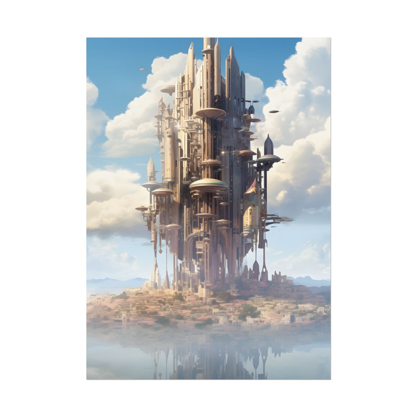 Breathtaking Floating Cityscape: Columbia 6 Digital Art - Poster