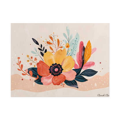 Blooming Growth: Vibrant Flower Artwork - Poster