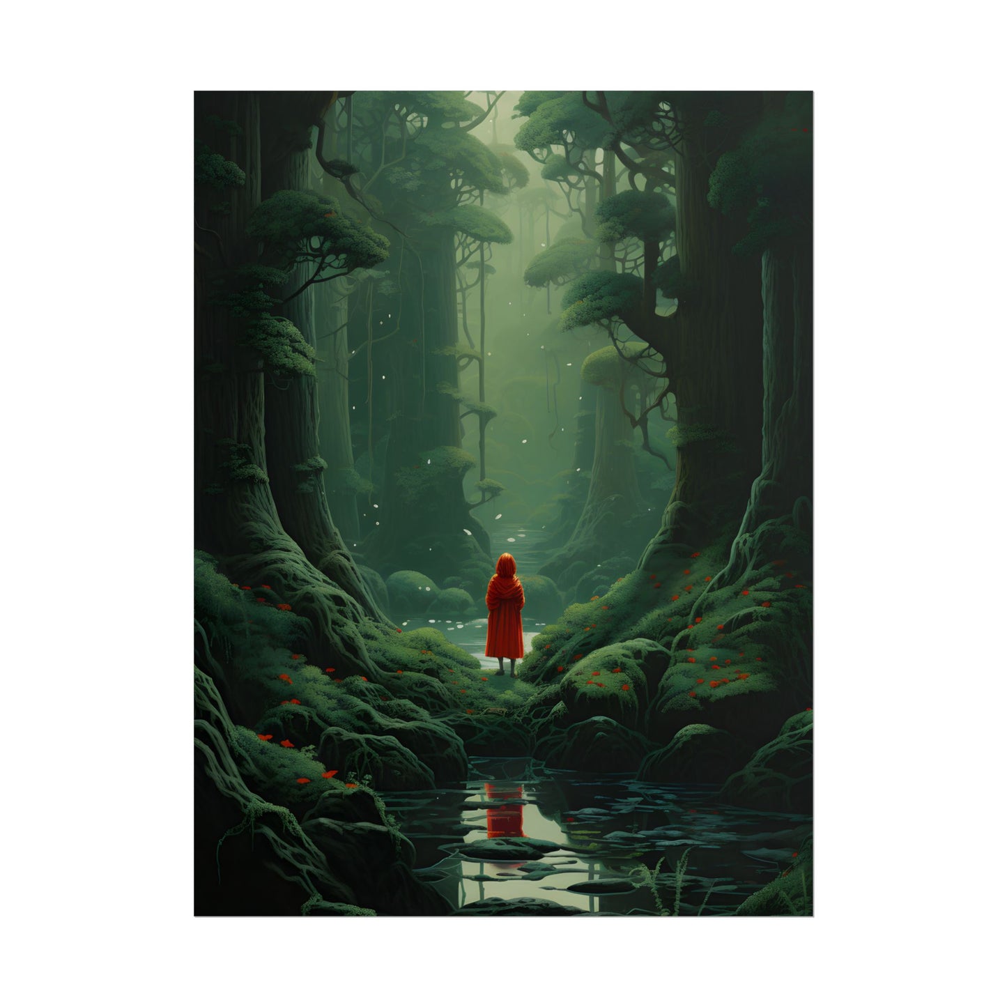 Casual Outdoors: Person in Nature Artwork - Poster