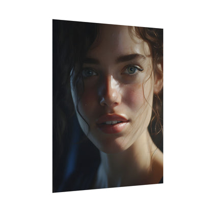 Smiling Portrait of a Woman: Close-Up Art - Poster