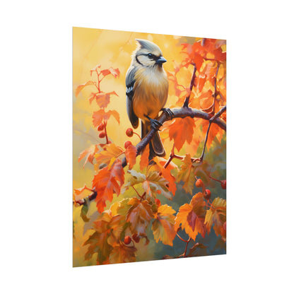 Vibrant Oak Branch: Oil Painting of Nature's Serenity - Poster