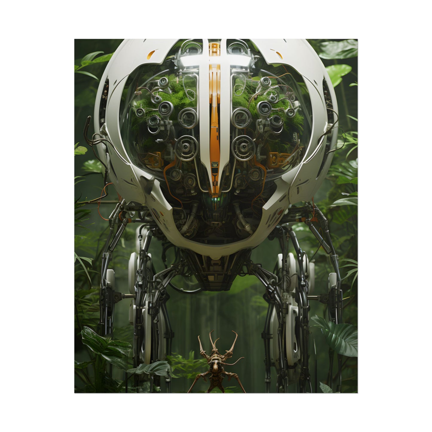 Robotic Wildlife Sanctuary: AI-Operated Nature Reserve Digital Art - Poster