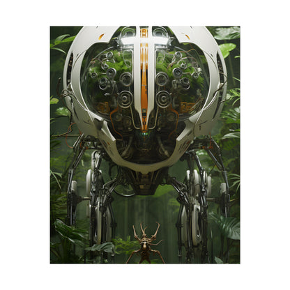 Robotic Wildlife Sanctuary: AI-Operated Nature Reserve Digital Art - Poster