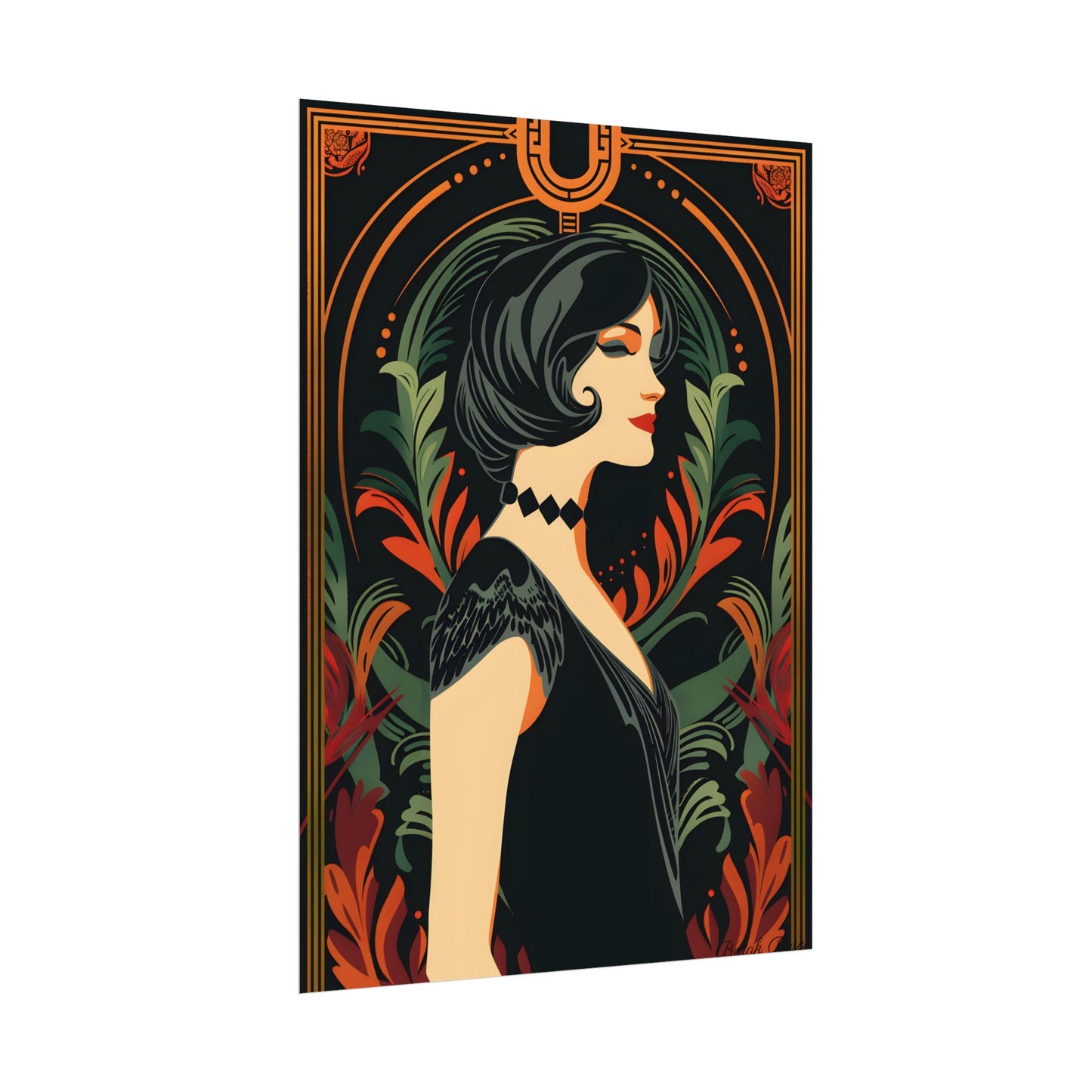 Elegant Vintage Poster: A Woman's Enchanting Presence - Poster