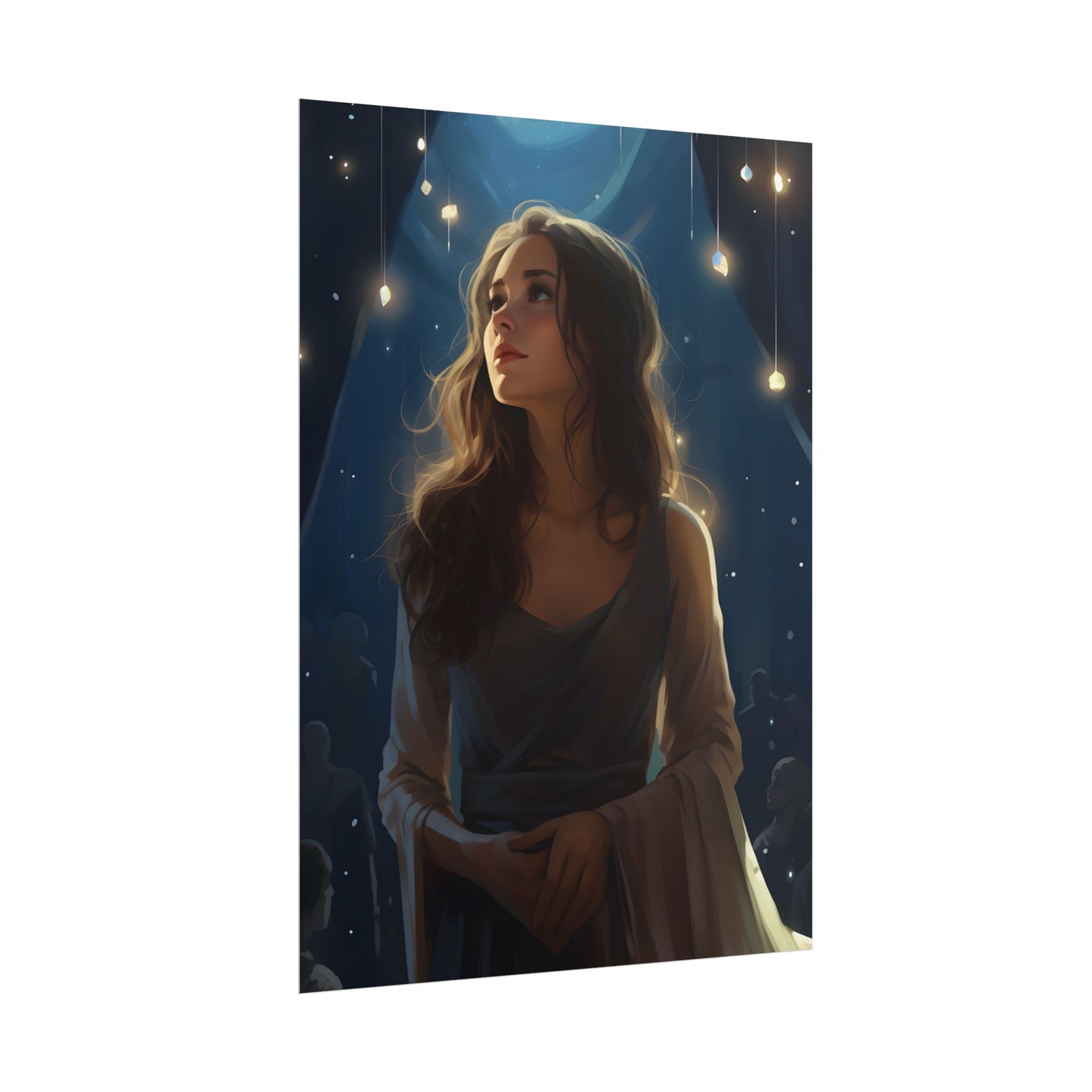 Contemplative Moment: A Person in Reflection - Dark Colored Portrait - Poster