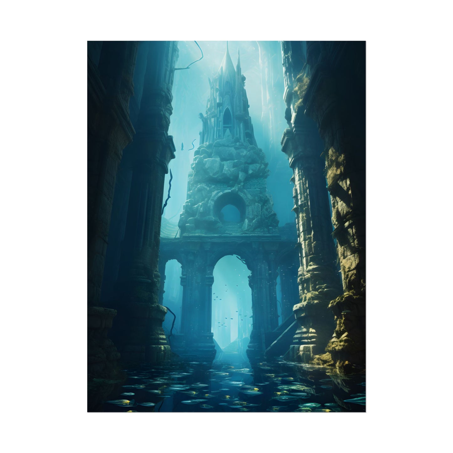 Lost Underwater Civilization: Ancient City Artwork - Poster