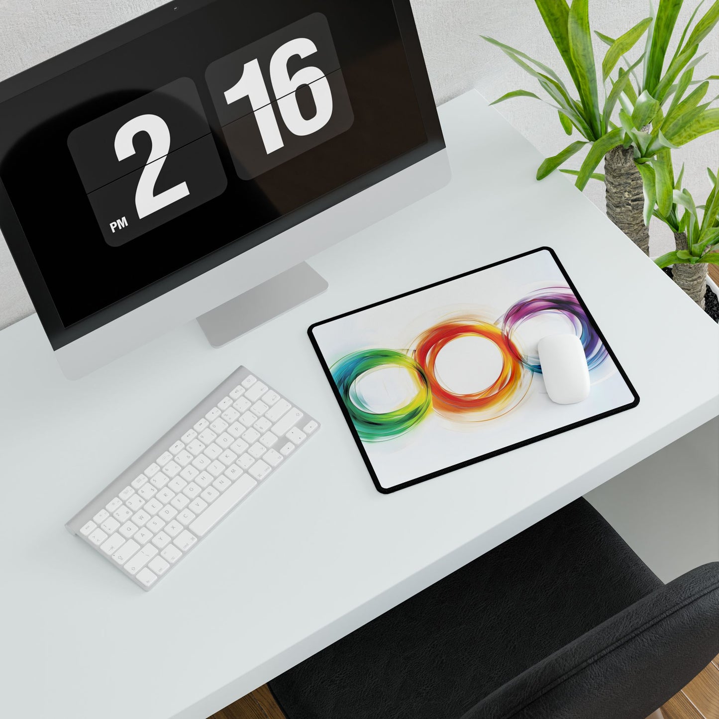 Colorful Swirls: Graphic Art Design - Desk Mat