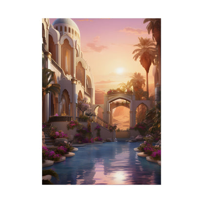 Desert Oasis Serenity: Arabian Nights-Inspired Artwork - Poster