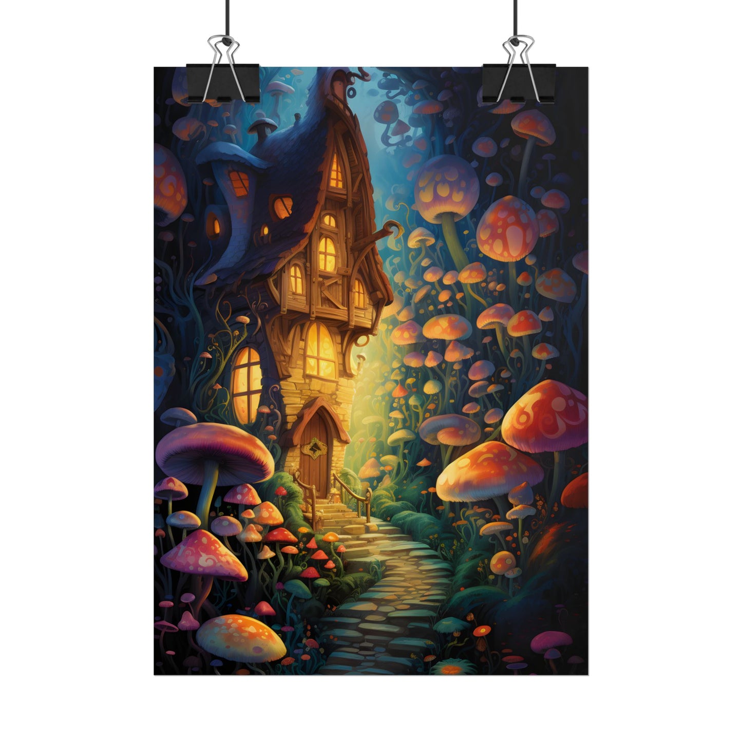 Enchanted Forest Whimsy: Vibrant Fairy Tale Artwork - Poster