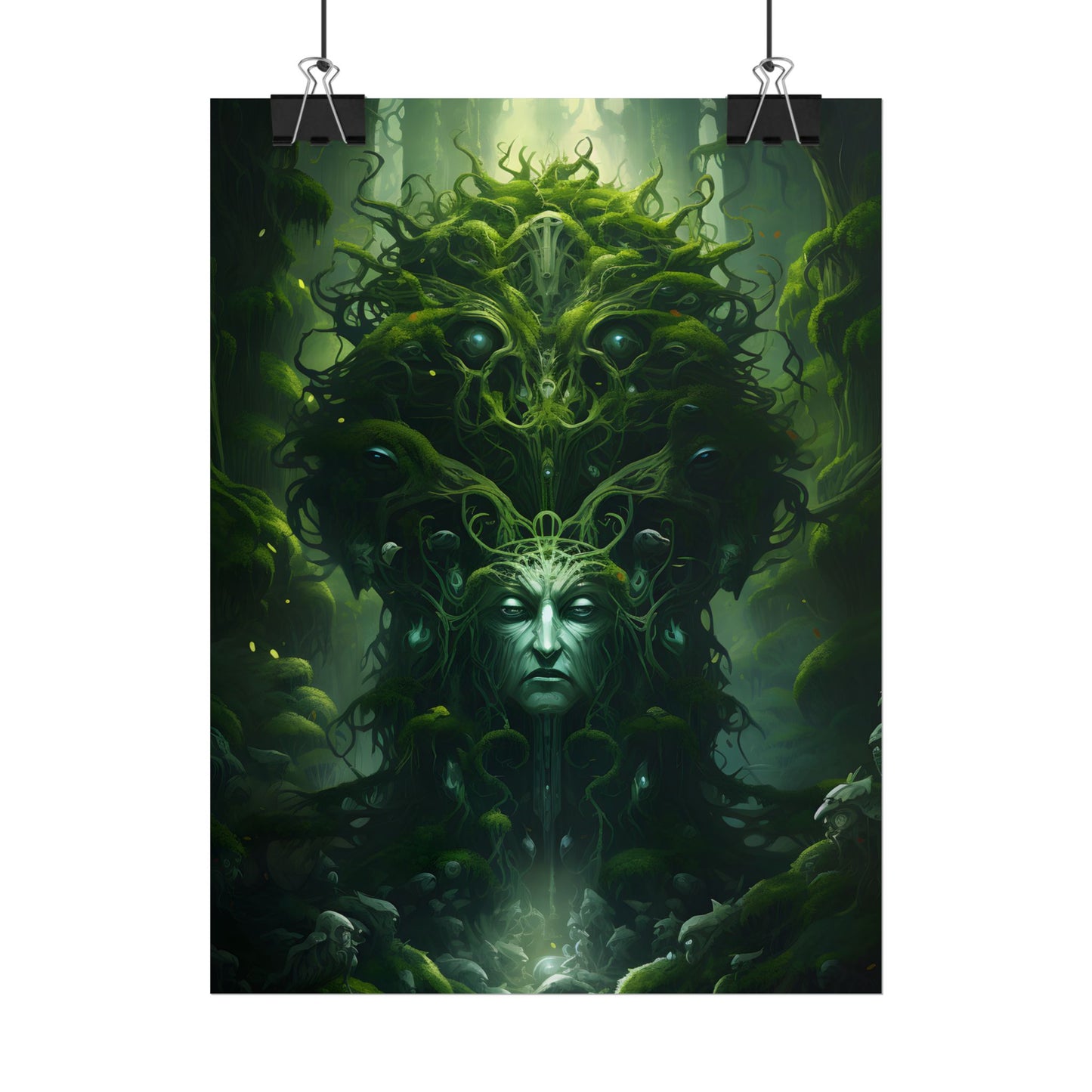 Mystical Forest Guardians: Ancient Tree Spirits Ethereal Artwork - Poster