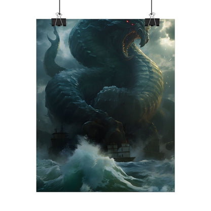 Mythic Sea Monster: Dark Ocean Artwork - Poster
