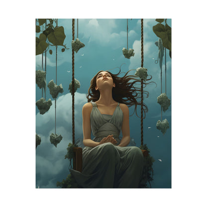 Person at Desk with Laptop: Digital Artwork - Poster