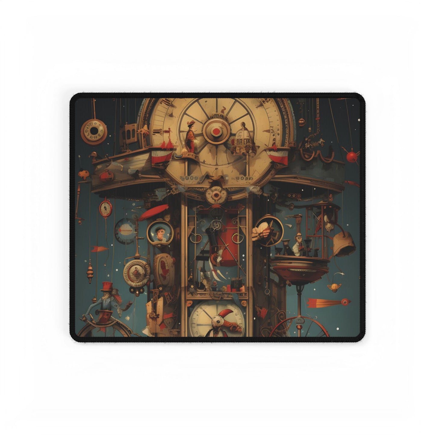 Whimsical Clockwork Circus: A Delightful Blend of Time and Movement - Desk Mat