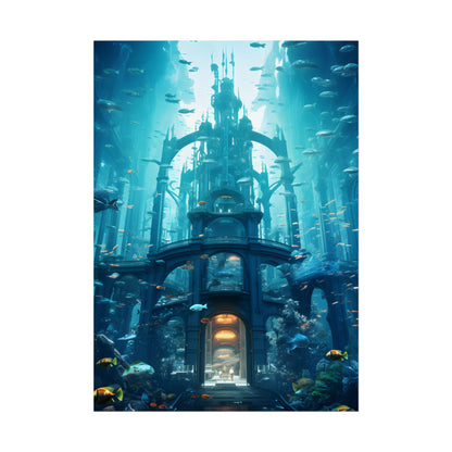 Futuristic Underwater City: Submerged Metropol Artwork - Poster