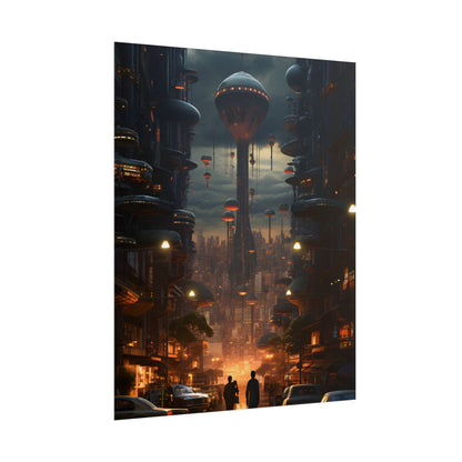 Dystopian Utopia: Perfect Urban Landscape Artwork - Poster