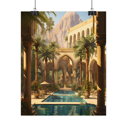Mythical Desert Oasis: Arabian Nights-Inspired Art - Poster