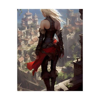 Blonde Anime Bloom: Calming Outdoor Artwork - Poster