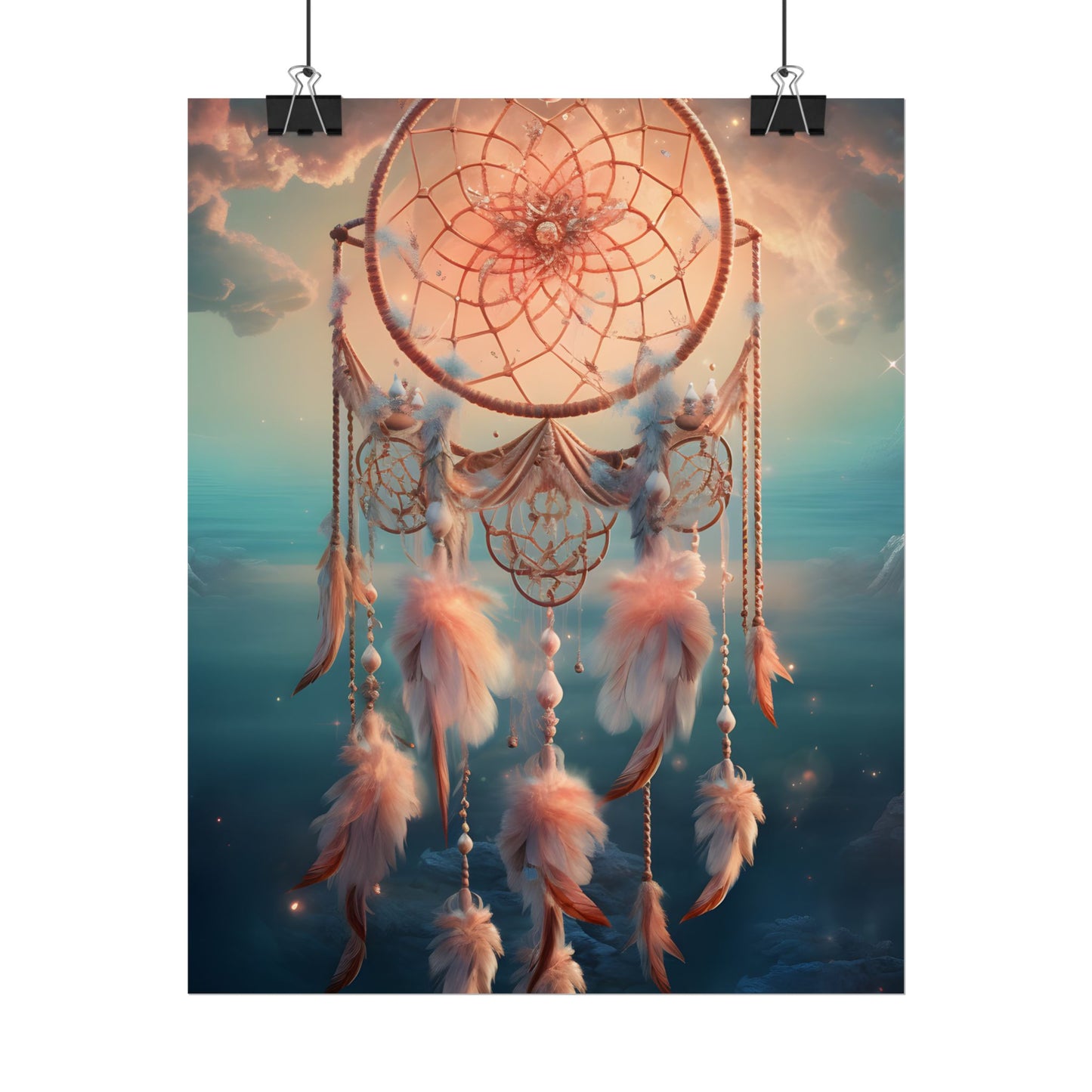 Ethereal Dreamcatcher Realm: Surreal Dreamscape Digital Art - Poster
