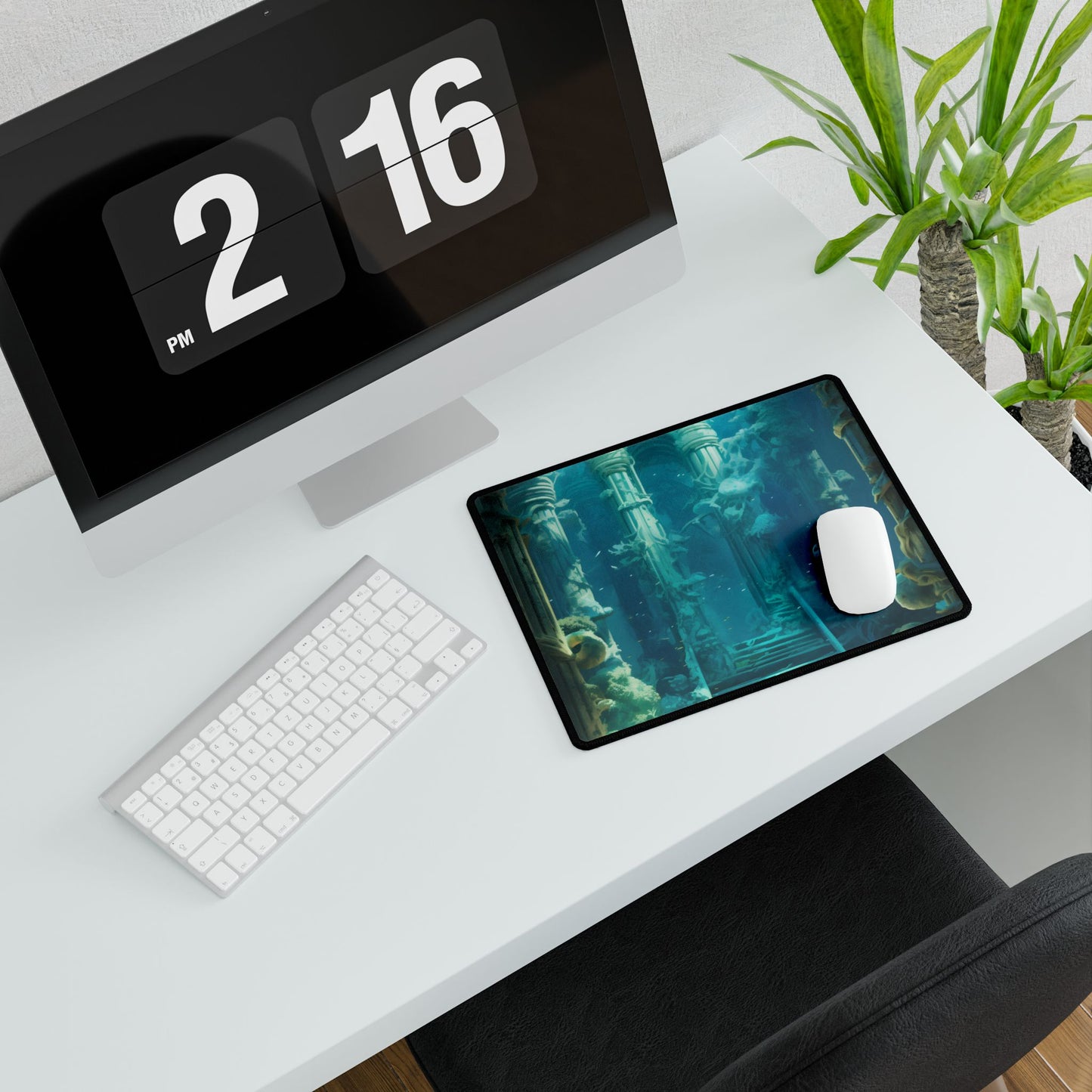 Lost Underwater Civilization: Submerged Ancient Ruins - Desk Mat