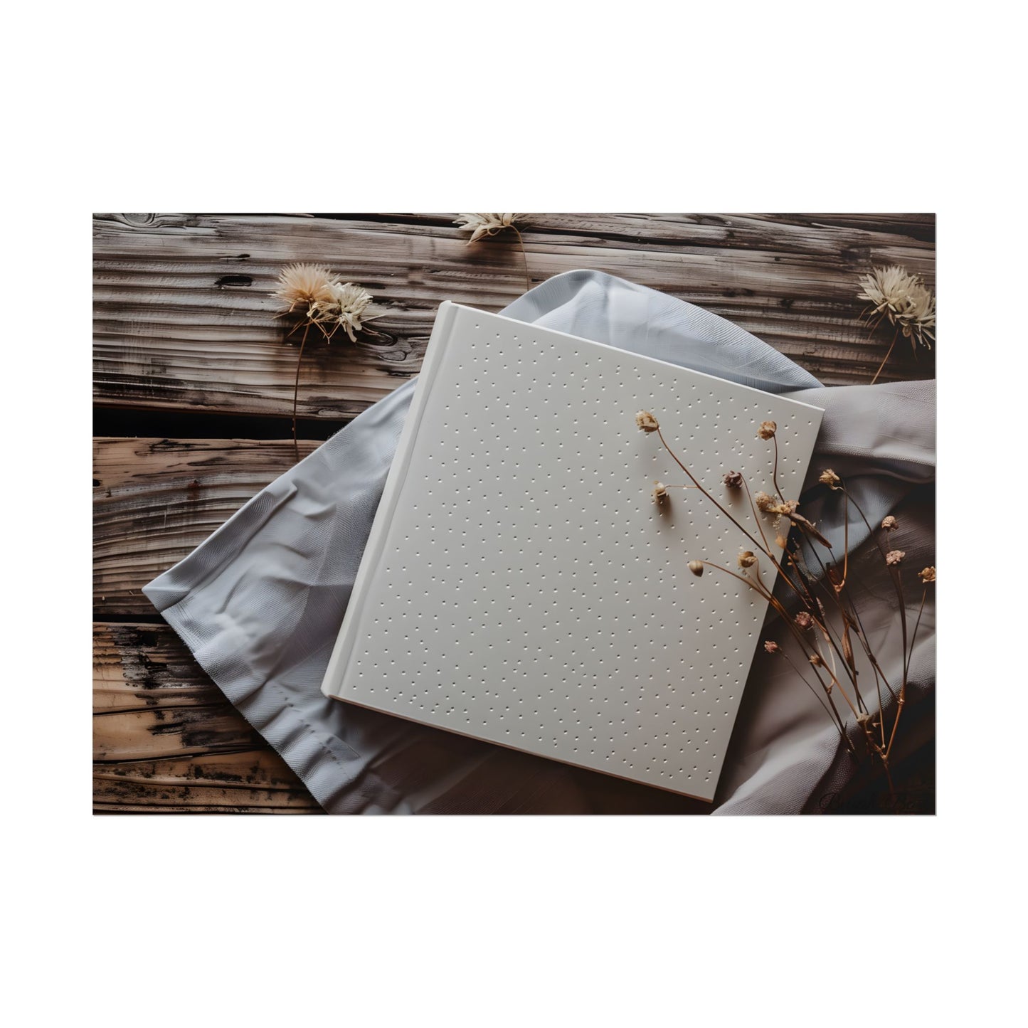 Minimalist Notebook with Embossed Dot Pattern - Poster