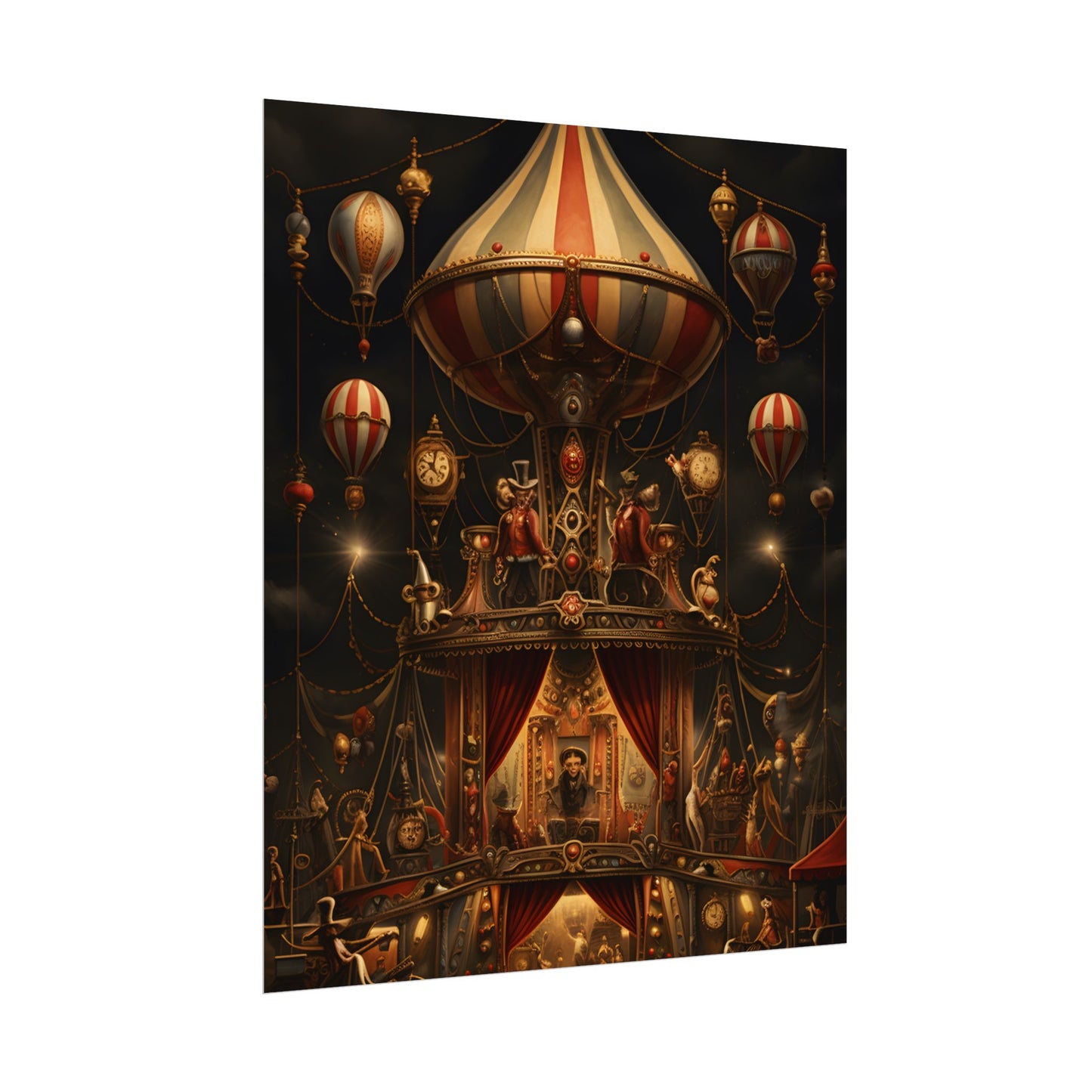 Whimsical Clockwork Circus: A Fantastical Artwork - Poster
