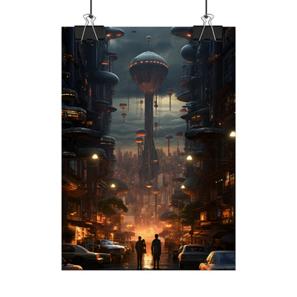 Dystopian Utopia: Perfect Urban Landscape Artwork - Poster