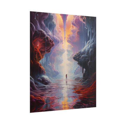 Celestial Dreams: Vibrant Fantastical Landscape Art - Poster