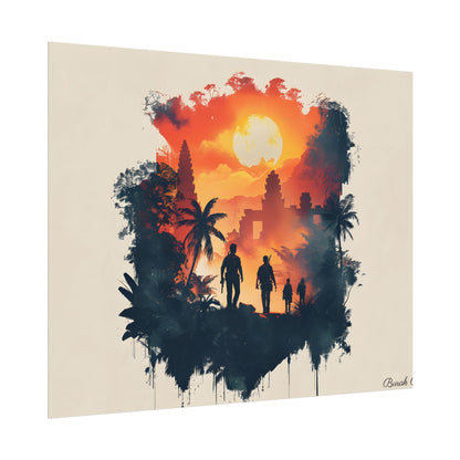 Nathan Drake's Adventure: Minimalist Illustration - Poster