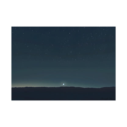 Minimalist Night Sky: Celestial Artwork with Stars and Palette - Poster