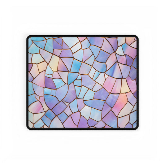 Pastel Mosaic Wallpaper: Modern Minimalist Design - Desk Mat