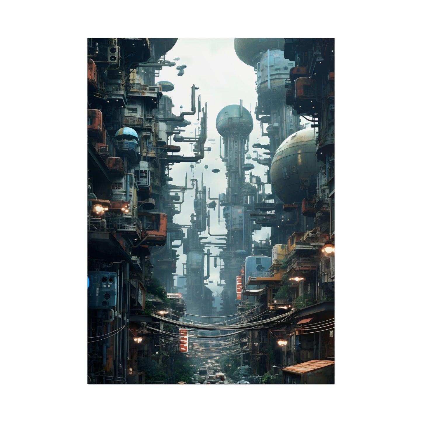 Post-Apocalyptic Ruin: Steampunk Cityscape Art - Poster
